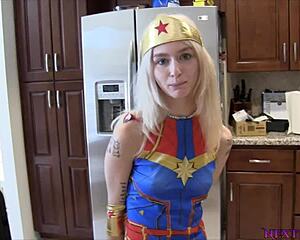 trick or treat with cute cosplay and striptease