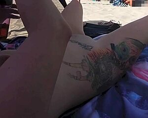 hey guys, check mrs kiss at nude beach pov, voyeurs jerking off while tons of men watch her! 😳