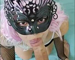 E-girl in cosplay deepthroats a big cock like there's no tomorrow.