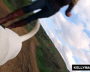 kelly madison, are you fingering yourself outdoors with a vibrator?