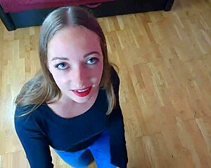 Cute Russian Girl Nata Sweet Gives Amazing Blowjob On Monster Cock For Cum On Face