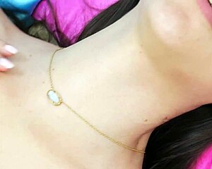 Glamorous brunette strips bare for a steamy close-up shot