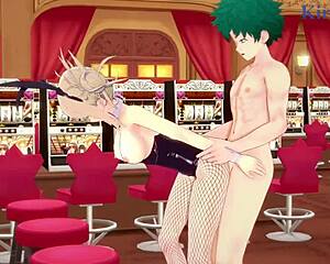 himiko toga and izuku midoriya in intense sex scenes from my hero academia hentai, cute outfits and creampies 😏💦