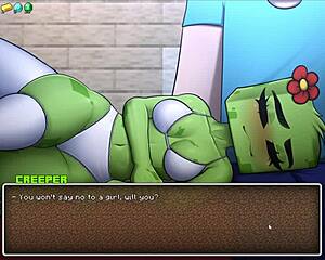 Hornycraft Minecraft Hentai Parody Ep 24 - Creeper Girl And Piglette DEEPTHROAT Me Hard