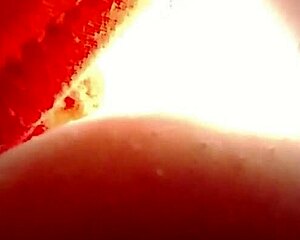 Unaware giantess tiny man hides in tits