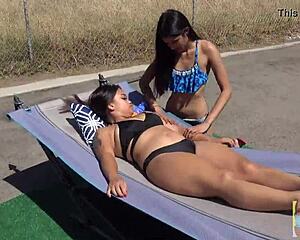 Viva Athena gives an erotic massage to an Asian goddess