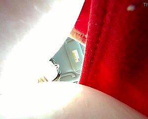 Unaware giantess tiny man hides in tits