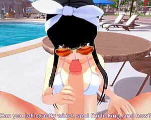 See YorForger's bikini pool sex in free POV spy cam