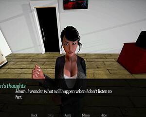 Teen with big ass plays game at work