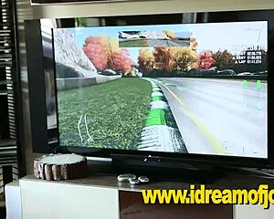 Jo, get in pole position for some naked fingering and masturbation!