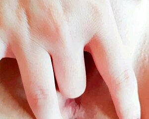 tight teen girl teases pussy with toys in room