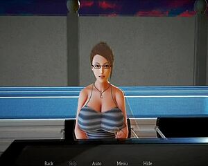 Teen with big ass plays game at work