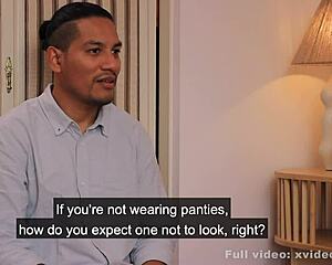 Curvy police officer surprises with no underwear on job