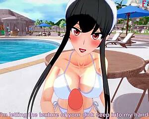 يور فورجر في البيكيني تتعرى في المسبح في POV تجسس عائلة فانتازيا