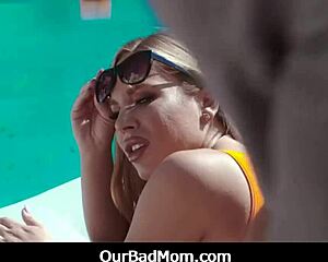 Can Olivia Austin's deepthroat skills impress her mother-in-law? She handles big cocks in threesomes with big tits.