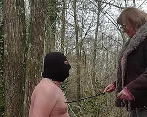 Listen up, my slave gets dominated hard in the forest today!