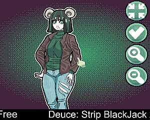 Playing Deuce Strip Blackjack Game with Erotic Striptease and Clothes Ripping