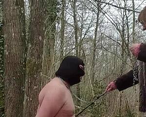 Listen up, my slave gets dominated hard in the forest today!