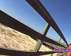 Japanese girl in bikini poses casually