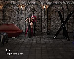 shadows 12 - milf in bdsm dungeon latex scene