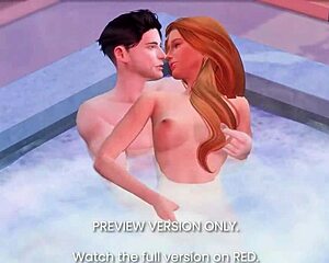 3D animated hentai: Hot tub scene of the king and queen
