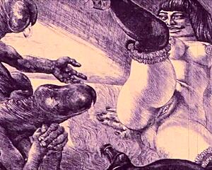 vintage comic drawings of erotic anime hentai scenes