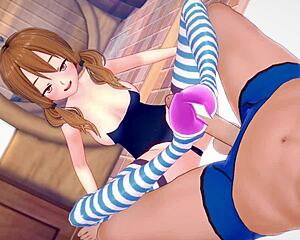 hermanastra plays with feet but ends up soaked