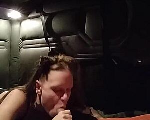 kitty gives detailed blowjob with buttplug in ass during bdsm session