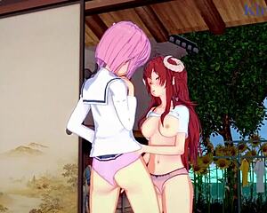 Hentai 3D: Intense lesbian play with big-boobed teens