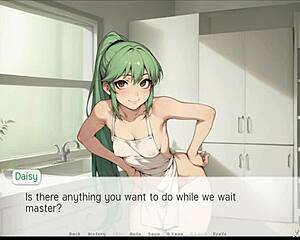 Fat woman enjoys a monster cock thigh job in the kitchen