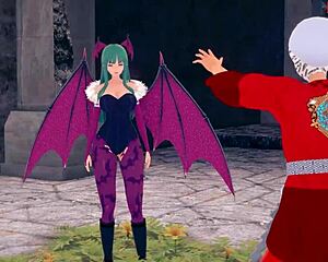 Morrigan Hates It First Then Fucks Hard in Halloween Special on Sheer FantasyKing3!