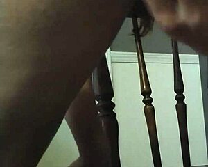 homemade - girl with hairy pierced pussy riding a big dildo anal