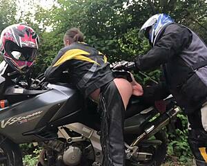 Gay BDSM biker gets extreme anal and fist in the ass