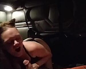 kitty gives detailed blowjob with buttplug in ass during bdsm session