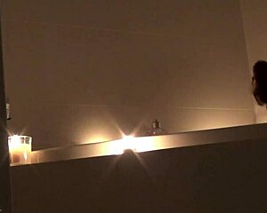 I am a voyeur and I watched my petite girlfriend take a bath