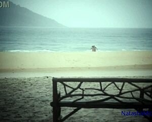 the amateur couple says, let's fuck on the public beach while renewing our vows.
