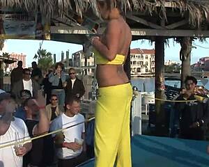 coeds strip down for a wild daytime contest in public