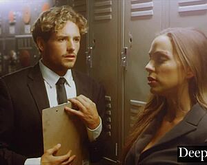 Abigail Mac has a secret bathroom affair with her young employee