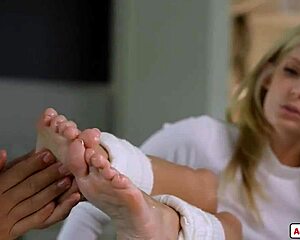 Stunning Candee Licious Footjob And Anal Teasing