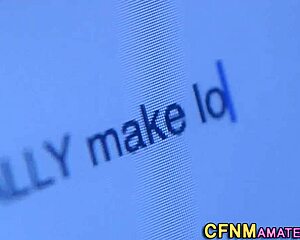 A blonde amateur participates in a CNFM group and swallows the semen