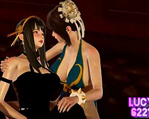 3D animated MILF and shemale action after intense fights