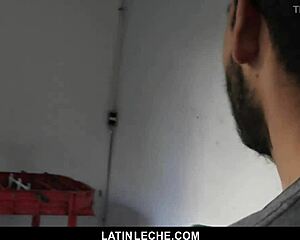 Latino Boy Covered in Cum by Four Hung Studs