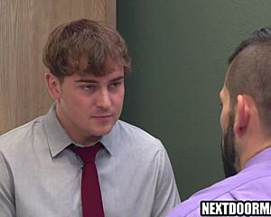 gay office workers argue about promotion & fuck