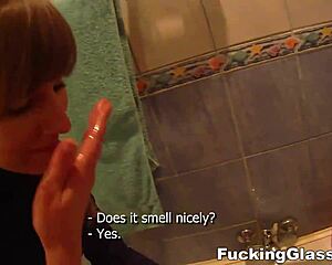 Wannabe Model Alice Gets Fucked While Wearing Glasses, Cumshot on Shaved Pussy