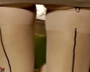British housewives in stockings pleasure each other with their tongues