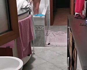 Hey, caught Donna showering with window open—filmed her secretly! 😜