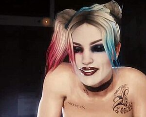 The evil Harley Quinn in animated porn film by Dezmall