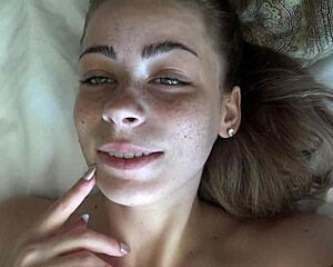 renee rose pov session sucks cock and takes cock deep then eats cum off feet and mouth