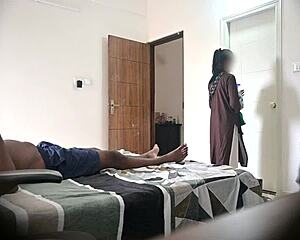 Steamy scene with an Indian hunk and two hotel maids during a steam massage with a happy ending