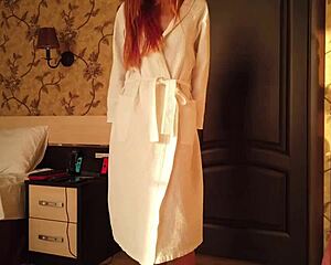 redhead foxy tries on panties in holiday pov